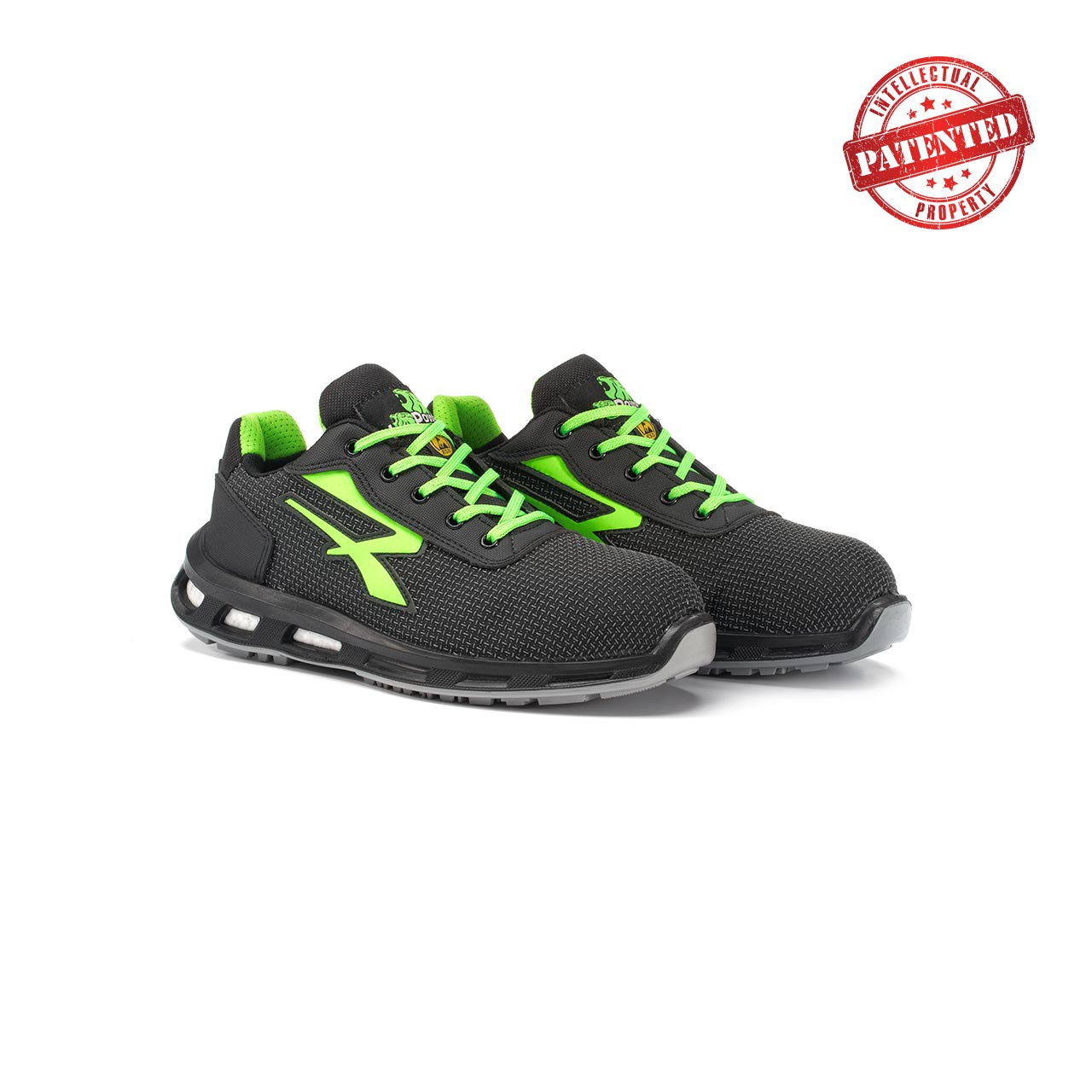 paio di scarpe antinfortunistiche upower modello strong linea redlion vista prospettica